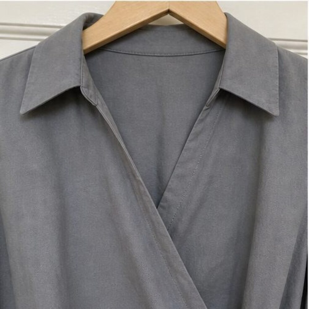 Gray Ruffle Blouse - Picture 4 of 6